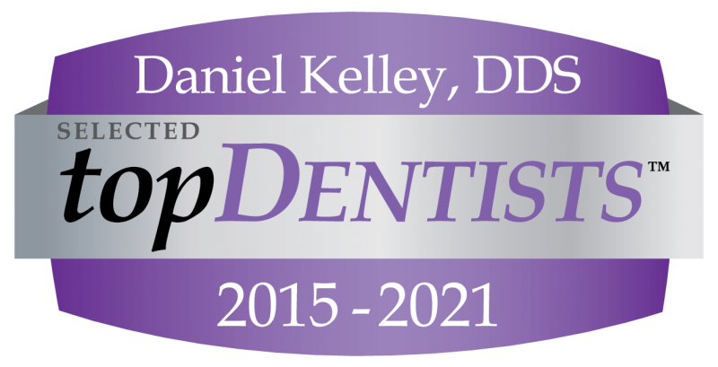 Daniel Kelley, DDS top Dentist selected 2015 to 2021 logo